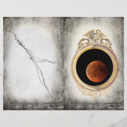 月の鏡、ゴシック様式のスクラップブック紙 (正面)