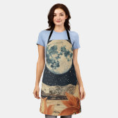 月の開花オーバーサンディピークス エプロン (着用した状態)