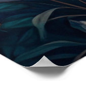 月の開花 – 満月とワイルドフラワーガーデンアート ポスター (角)