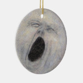 月の陶磁器のオーナメントのあくびをする人 セラミックオーナメント (右)