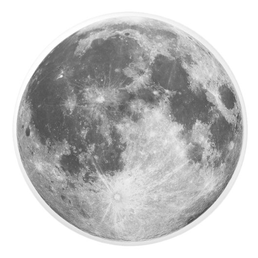 月の陶磁器の引きのノブ セラミックノブ (正面)