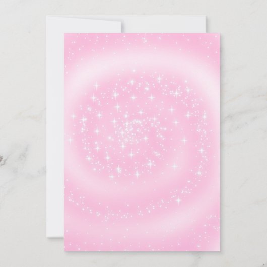 月の雲と星の上に赤ちゃんシャワー 招待状 (裏面)