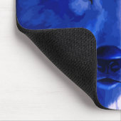 月の青いオオカミのマウスパッドのライトによって マウスパッド (コーナー)