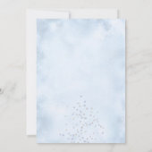 月の青い男の子の赤ん坊のシャワーの上で 招待状 (裏面)