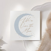 月の青い男の子の赤ん坊のシャワー越え スタンダードカクテルナプキン