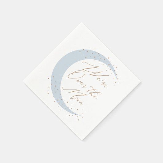 月の青い男の子の赤ん坊のシャワー越え スタンダードカクテルナプキン (角)