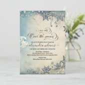 月の青い男の子の赤ん坊のシャワー越え 招待状 (スタンド正面)