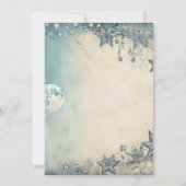 月の青い男の子の赤ん坊のシャワー越え 招待状 (裏面)