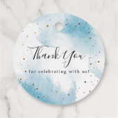 月の青い空の赤ちゃんシャワーの上 フェイバータグ (裏面)