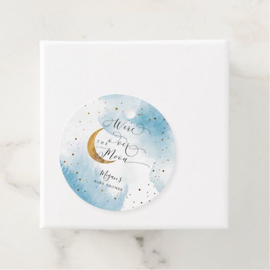 月の青い空の赤ちゃんシャワーの上 フェイバータグ (インサイチュ)