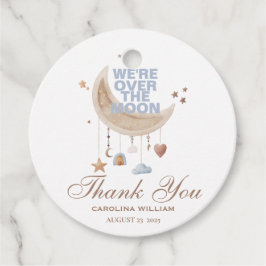 月の青い赤ちゃんシャワーを夢見る フェイバータグ