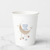 月の青い赤ちゃんシャワーを夢見る 紙コップ (裏面)