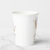 月の青い赤ちゃんシャワーを夢見る 紙コップ (右)