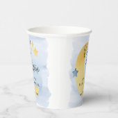 月の青い赤んパーソナライズされた坊のシャワー 紙コップ (右)