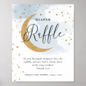 月の青おむつラッフルディスプレイシャワーの上 ポスター (正面)