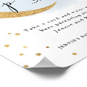 月の青の子育てのヒント上のベビーシャワーゲーム ポスター (角)