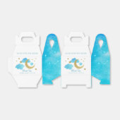 月の青の赤ちゃんシャワーお願いボックスの上 フェイバーボックス (折り畳みなし)