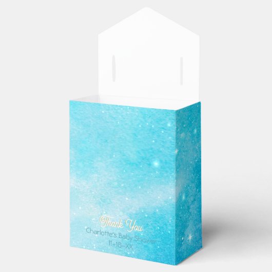 月の青の赤ちゃんシャワーお願いボックスの上 フェイバーボックス (オープン)