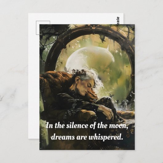月の静寂の中で、夢がささやかれる。 ポストカード (正面/裏面)