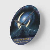 月の静謐な宇宙瞑想 ラウンド壁時計 (傾斜)