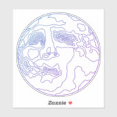 月の顔 シール (シート)