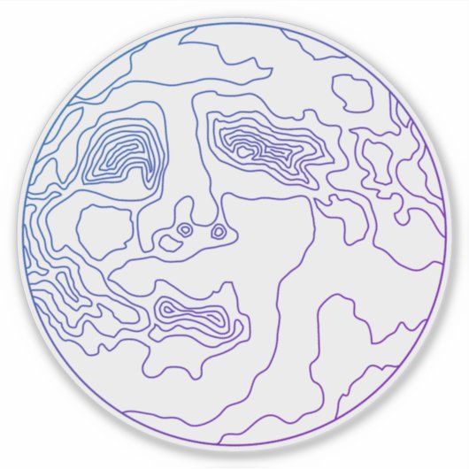 月の顔 シール (正面)