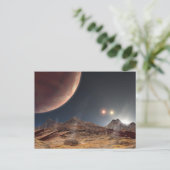 月の風景と3つの太陽 ポストカード (スタンド正面)