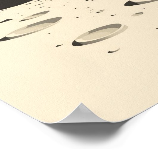 月の風景をミニマル化 ポスター (角)