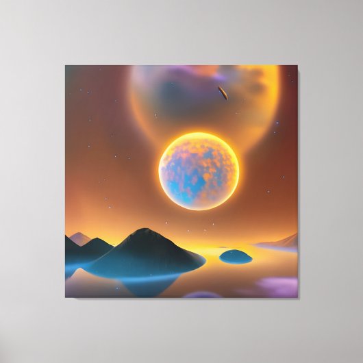 月の風景アート キャンバスプリント (正面)