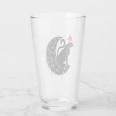 月の飲むグラスに乗ったクリスマス猫 タンブラーグラス (裏面)