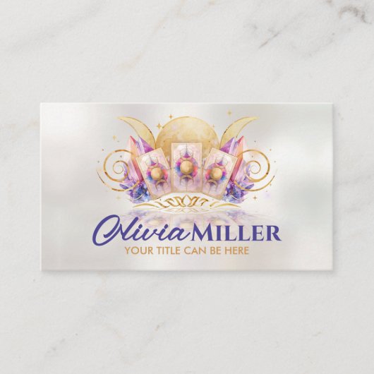 月の魔法- Oracleカード、ボール、および結晶 名刺 (正面)