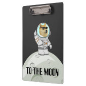 月の黒い宇宙飛行士おもしろいの犬にドジェコイン クリップボード (左)