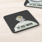 月の黒い宇宙飛行士おもしろいの犬にドジェコイン コースター (左側)