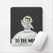 月の黒い宇宙飛行士おもしろいの犬にドジェコイン マウスパッド (マウス)