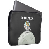 月の黒い宇宙飛行士おもしろいの犬にドジェコイン ラップトップスリーブ (正面右)