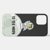 月の黒い宇宙飛行士おもしろいの犬にドジェコイン Case-Mate iPhoneケース (裏面 (横))