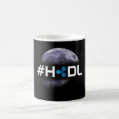 月の黒のマグへの#HODLのさざ波 コーヒーマグカップ (中央)
