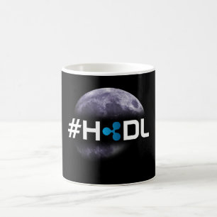 月の黒のマグへの#HODLのさざ波 コーヒーマグカップ