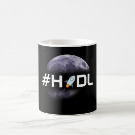 月の黒のマグへの#HODLの星の内腔 コーヒーマグカップ