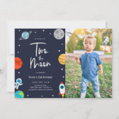 月の2歳お誕生日パーティーの写真 招待状 (正面)