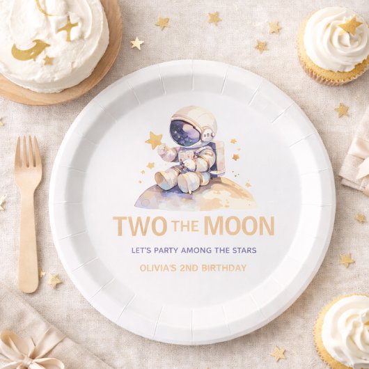 月の2歳の宇宙飛行士の誕生日 ペーパープレート