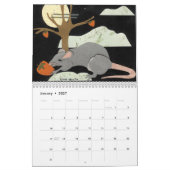 月の(占星術の)十二宮図動物のカレンダー カレンダー (1月 2027)