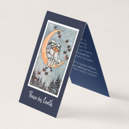 月のChristmasHolidayの招待状の女の子 名刺