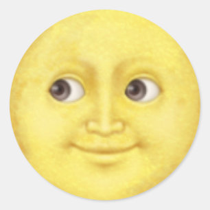 月のemojiのステッカー ラウンドシール