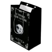 月のLe VoyageのdansのlaのLuneのヴィンテージへの旅行 ミディアムペーパーバッグ (裏面アングル)