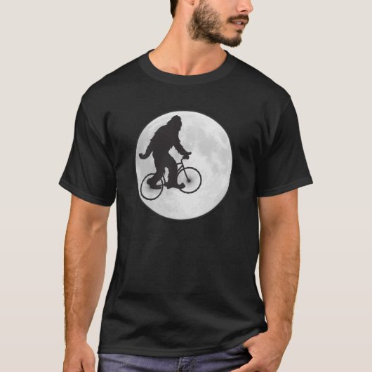 月のTシャツで空を自転車でスクアッチ Tシャツ (正面)