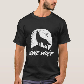 月のTシャツとワムの孤男性へ独の狼 Tシャツ