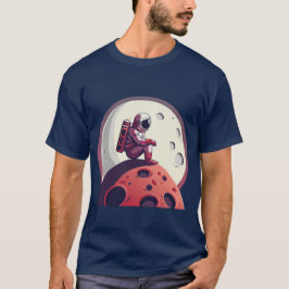 月のTシャツの孤独な宇宙飛行士 Tシャツ