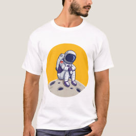 月のTシャツの孤独な宇宙飛行士 Tシャツ