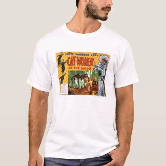 月のTシャツの猫の女性 Tシャツ